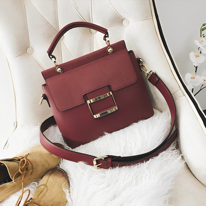 Sac à main élégant | Look bicolore | Boucle de déclaration