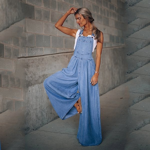 Sanura - Combinaison en jean tendance pour femme, style décontracté et confort optimal