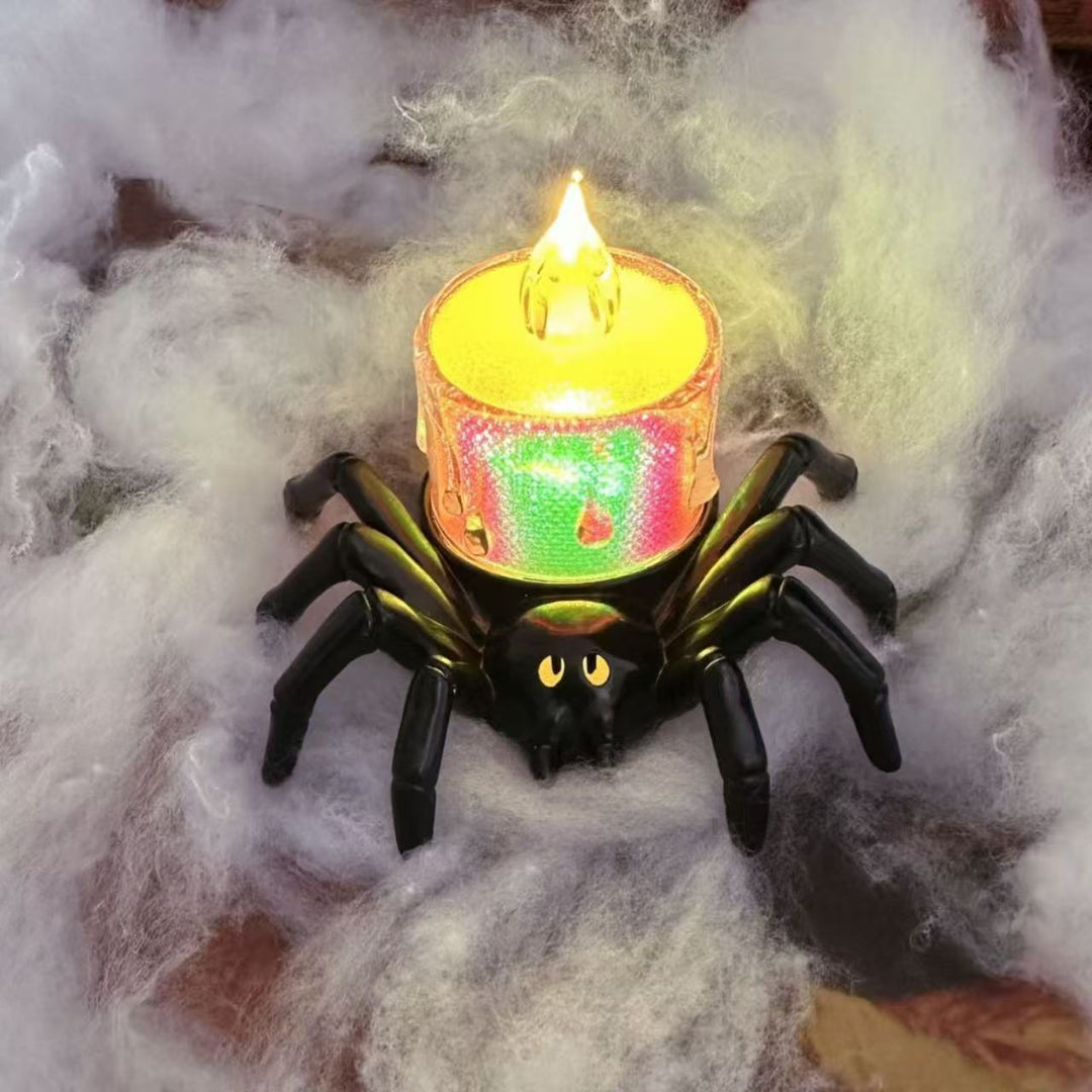 Lampe Bougie LED Halloween – Décoration Araignée Lumineuse Effrayante