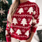 Jersey de Navidad tejido con motivo de árbol de Navidad blanco