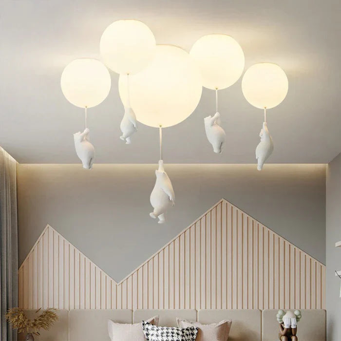 Plafonnier pour enfants avec ours et ballon | CloudBea