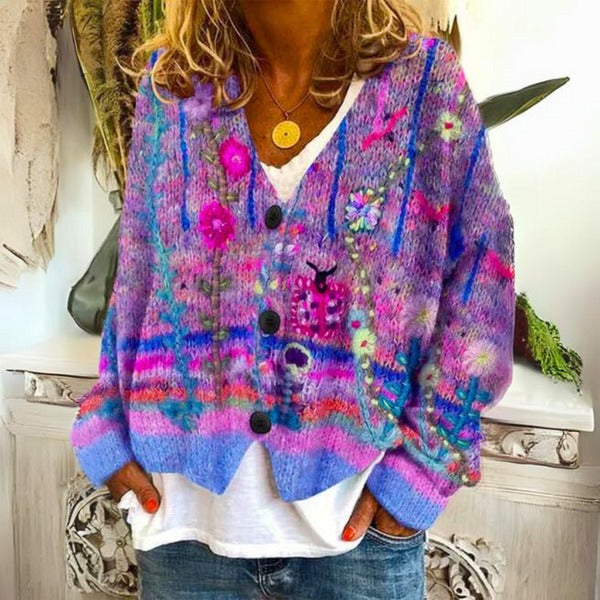 Eléa Pull Femme à Imprimé Floral | Élégance et Douceur au Quotidien