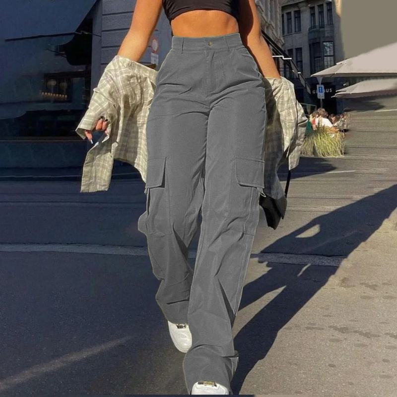 Pantalon cargo Pamela pour femme | Taille haute flatteuse avec poches robustes