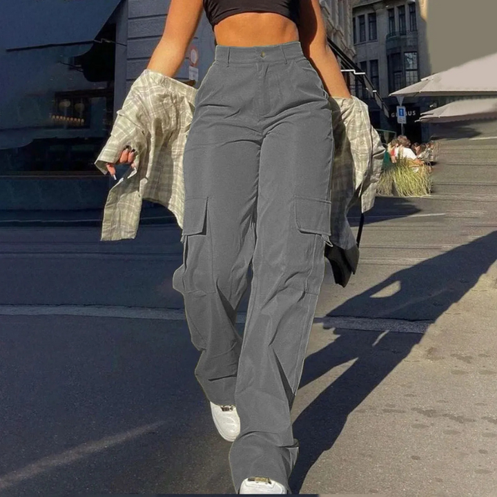 Pantalon cargo Pamela pour femme | Taille haute flatteuse avec poches robustes