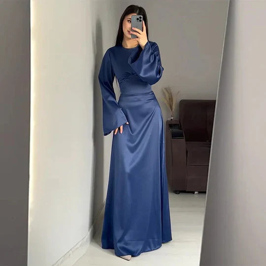 Aria | Robe Longue en Satin Élégante & Fluide pour un Look Raffiné