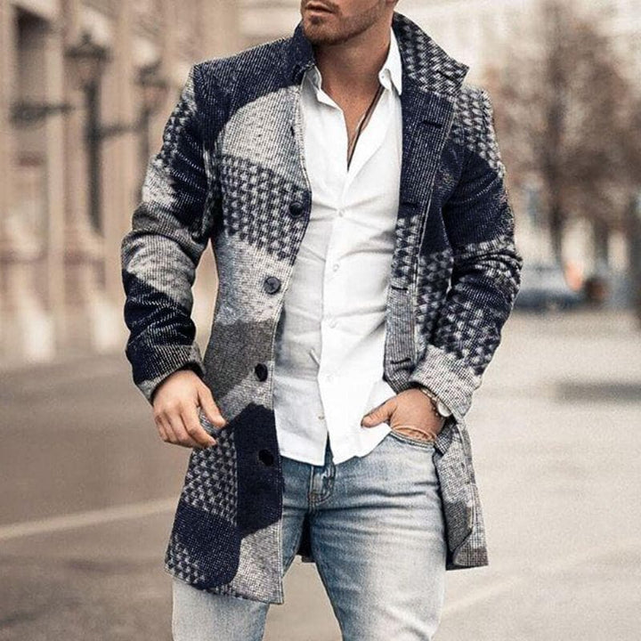 Guillaume Manteau Classique en Chevron Homme | Élégance et Confort Sophistiqués