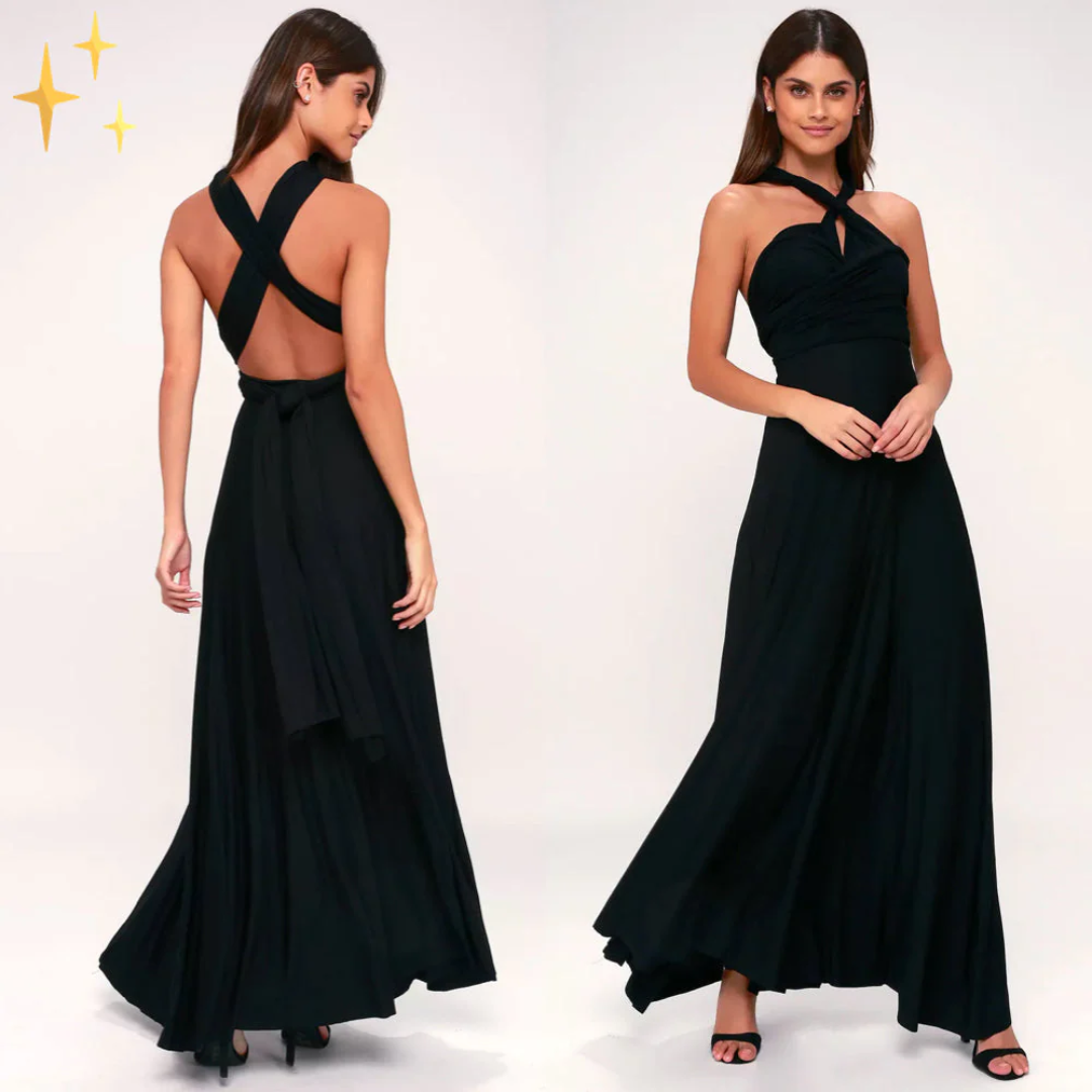 Krystel | Vestido largo cruzado para invitadas de boda