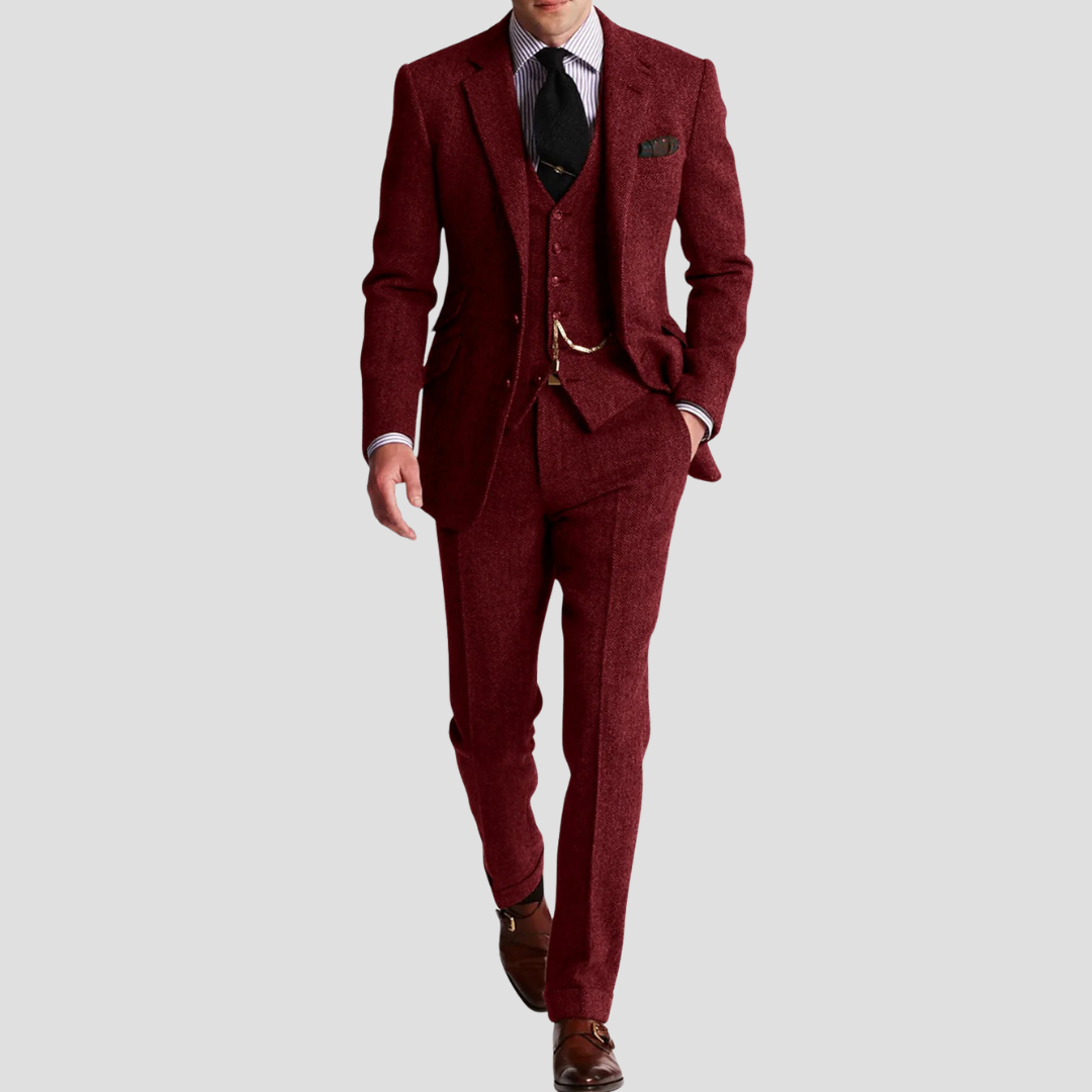 Lambert Costume Trois Pièces | Coupe Slim Classique | Élégance Intemporelle et Structurée