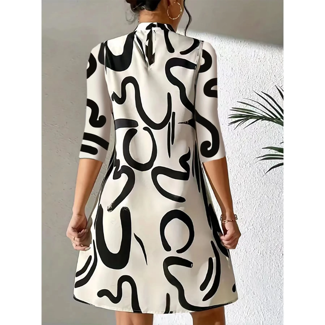 Stellah | Robe Mini Imprimé 3/4 Manches Pour Femme
