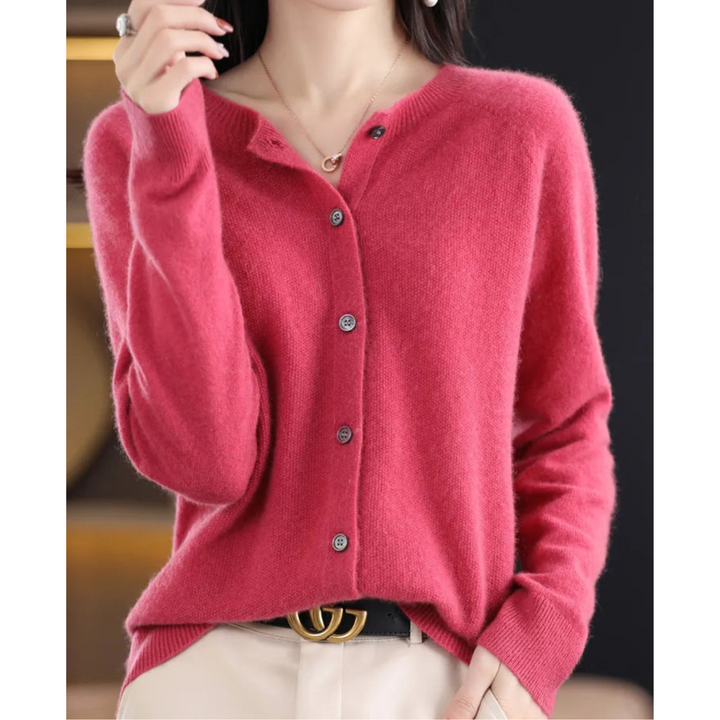 Élise Cardigan en Pure Laine Mérinos à Col Rond pour Femme | Chaleur et Élégance Naturelle