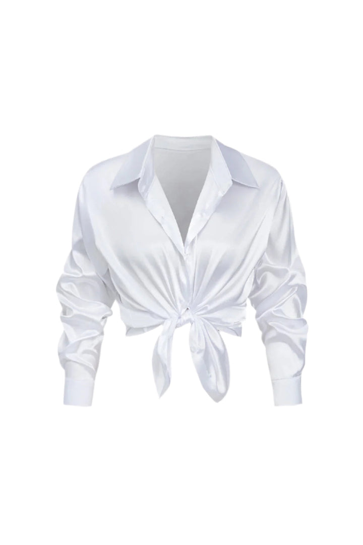 Blusa de satén Lillian para mujer | Camisa elegante de manga larga, corte holgado y diseño atemporal