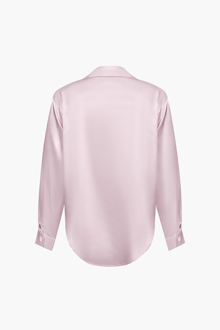 Blusa de satén Lillian para mujer | Camisa elegante de manga larga, corte holgado y diseño atemporal