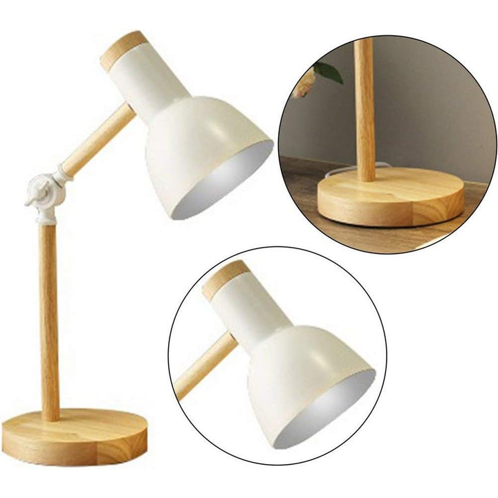 Lampe de table nordique en bois réglable avec abat-jour coloré