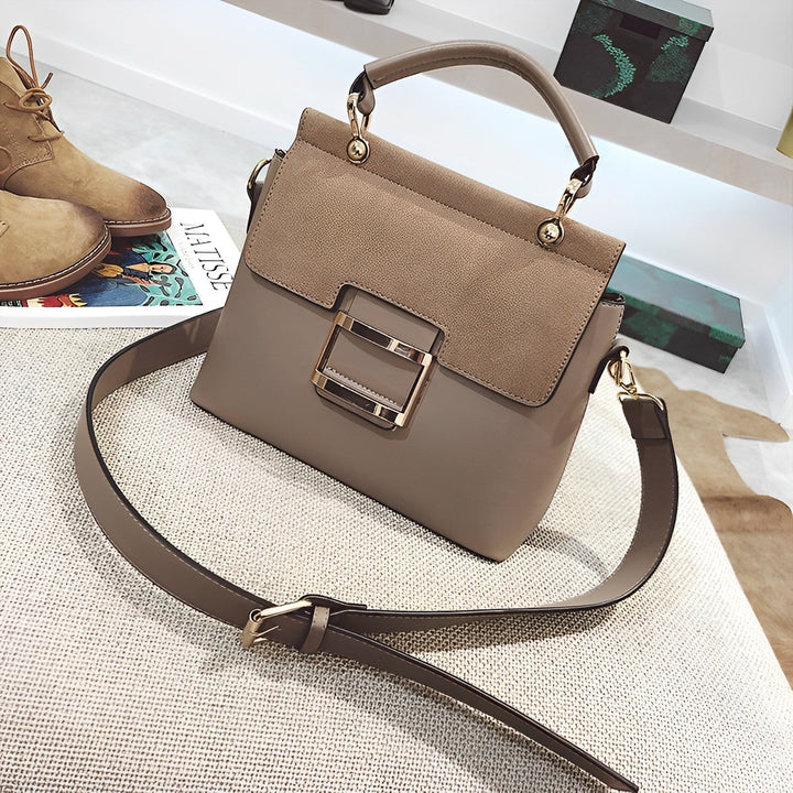 Sac à main élégant | Look bicolore | Boucle de déclaration