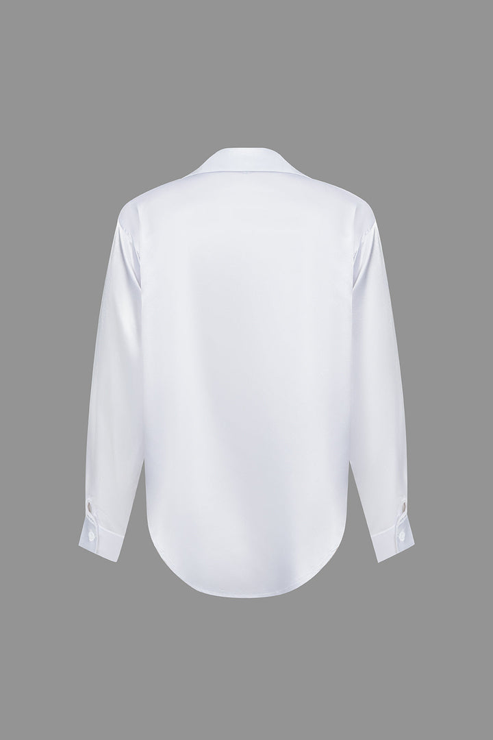 Blusa de satén Lillian para mujer | Camisa elegante de manga larga, corte holgado y diseño atemporal