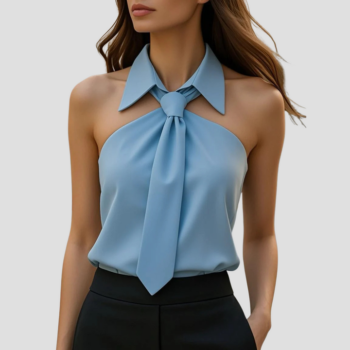 Mirella Blouse Col Halter Femme | Lignes Élégantes & Légèreté d’Été