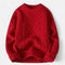 Maglione in lana da donna - Eleganza in maglia intrecciata con collo rotondo