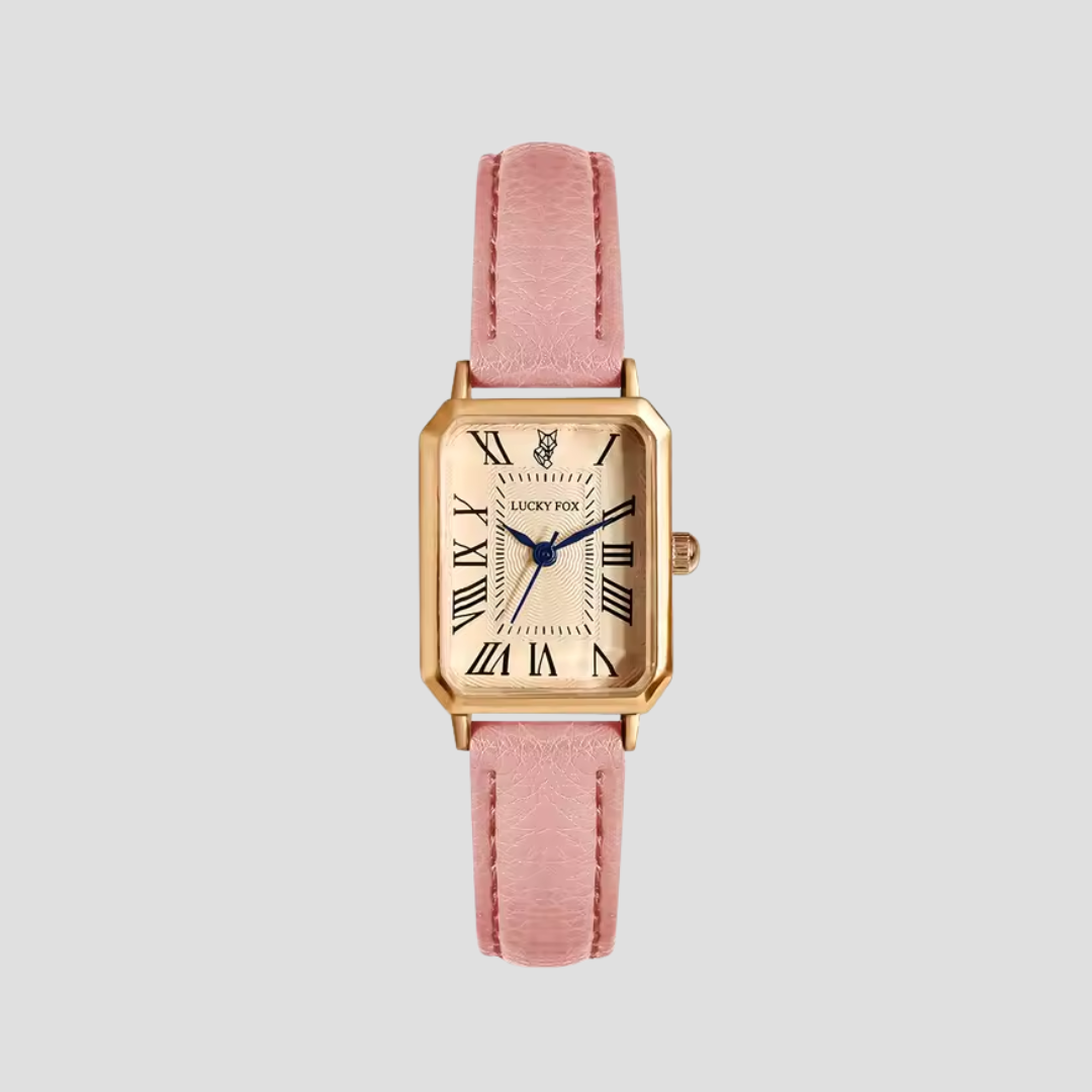 Arlène Montre Femme Carrée avec Bracelet Cuir | Élégance Classique & Charme Quotidien