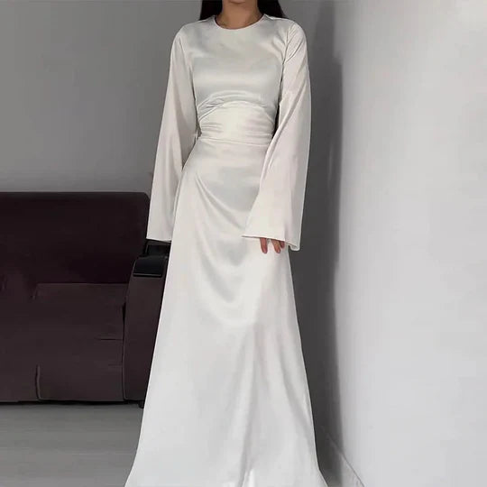 Aria | Robe Longue en Satin Élégante & Fluide pour un Look Raffiné