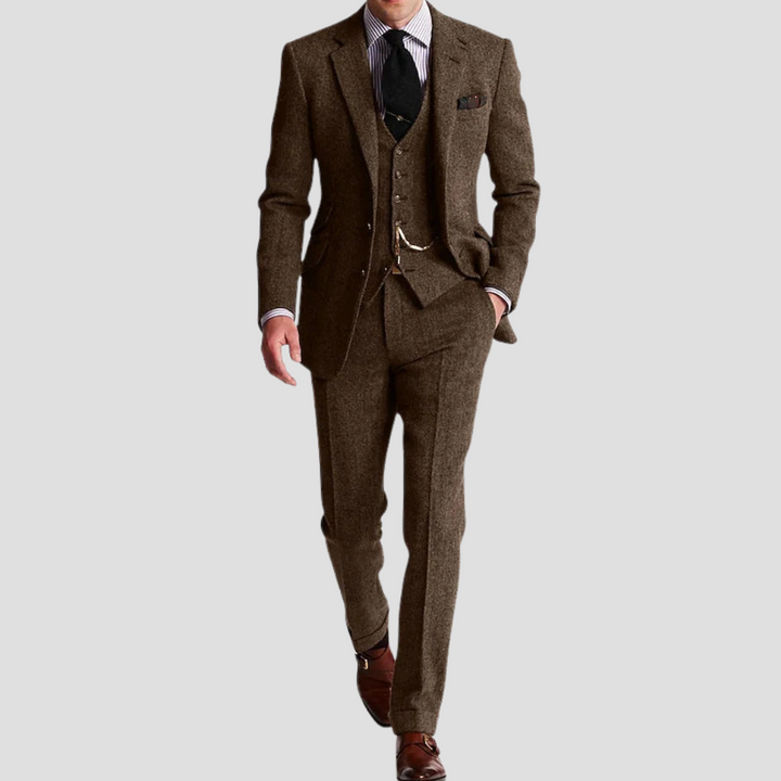 Lambert Costume Trois Pièces | Coupe Slim Classique | Élégance Intemporelle et Structurée