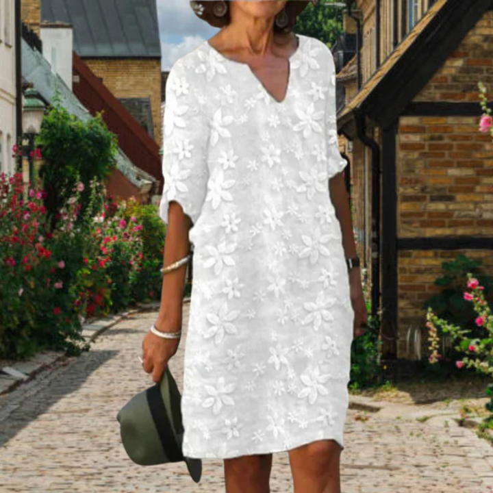 Vestido corto informal Mel con escote en V para mujer | Estilo elegante y cómodo para cualquier ocasión