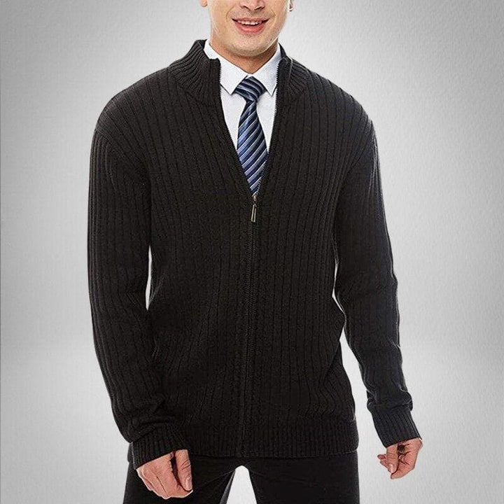 Clément Cardigan Zippé Côtelé Classique | Élégance Confortable pour l'Homme Moderne