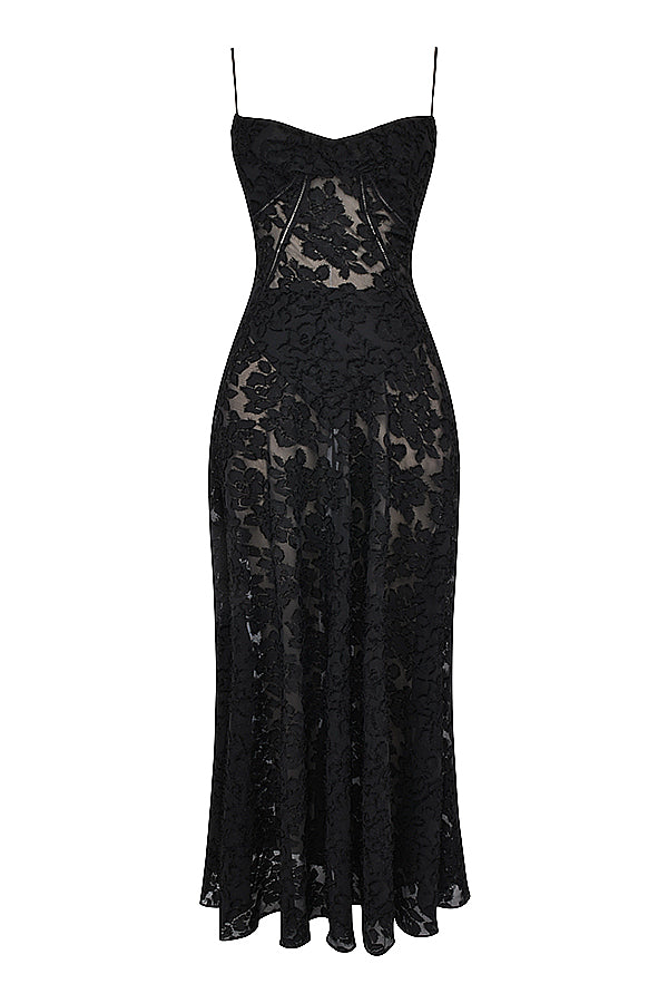 Elvina Robe maxi dos nu pour femme avec broderie | Aérienne, élégante & idéale pour l'été