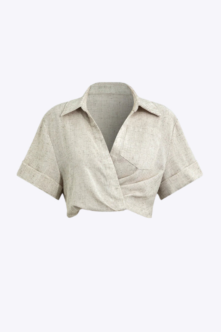 Blusa corta con detalle cruzado de Victoria Leinen para mujer | Top corto de verano con estilo