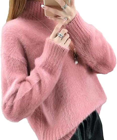 Sif Pull Vintage en Angora à Col Roulé | Maille Lâche, Confortable & Élégant