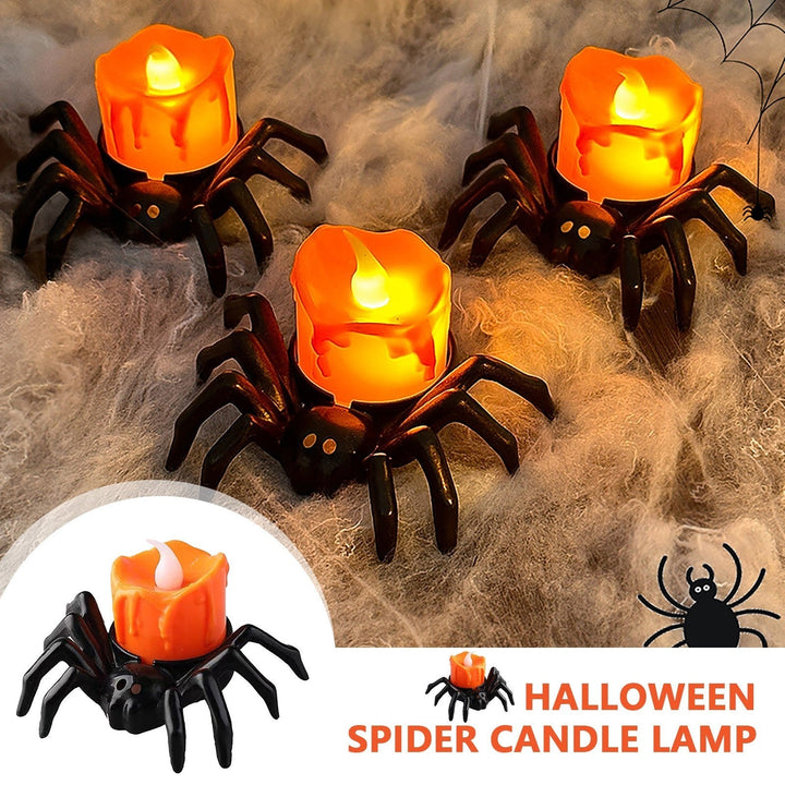 Lampe Bougie LED Halloween – Décoration Araignée Lumineuse Effrayante