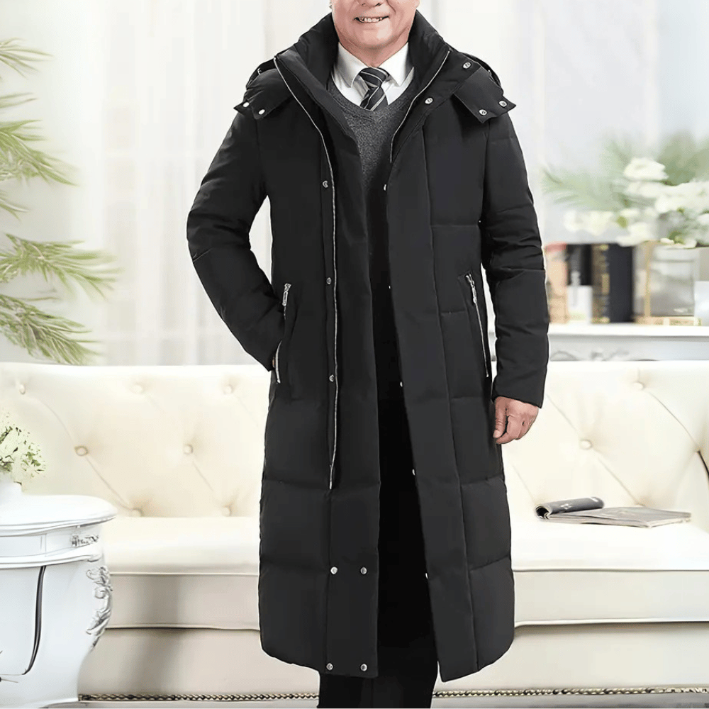 Yannis Manteau Long Rembourré avec Capuche pour Homme | Stylé & Chaud pour Temps Froid