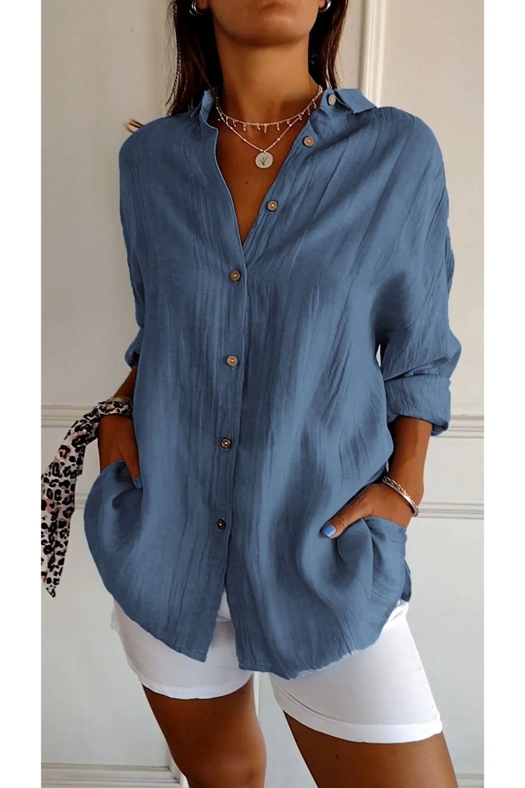 Daphne Chemise Chemise Manche Courte Femme Élégante | Confort et Style au Quotidien