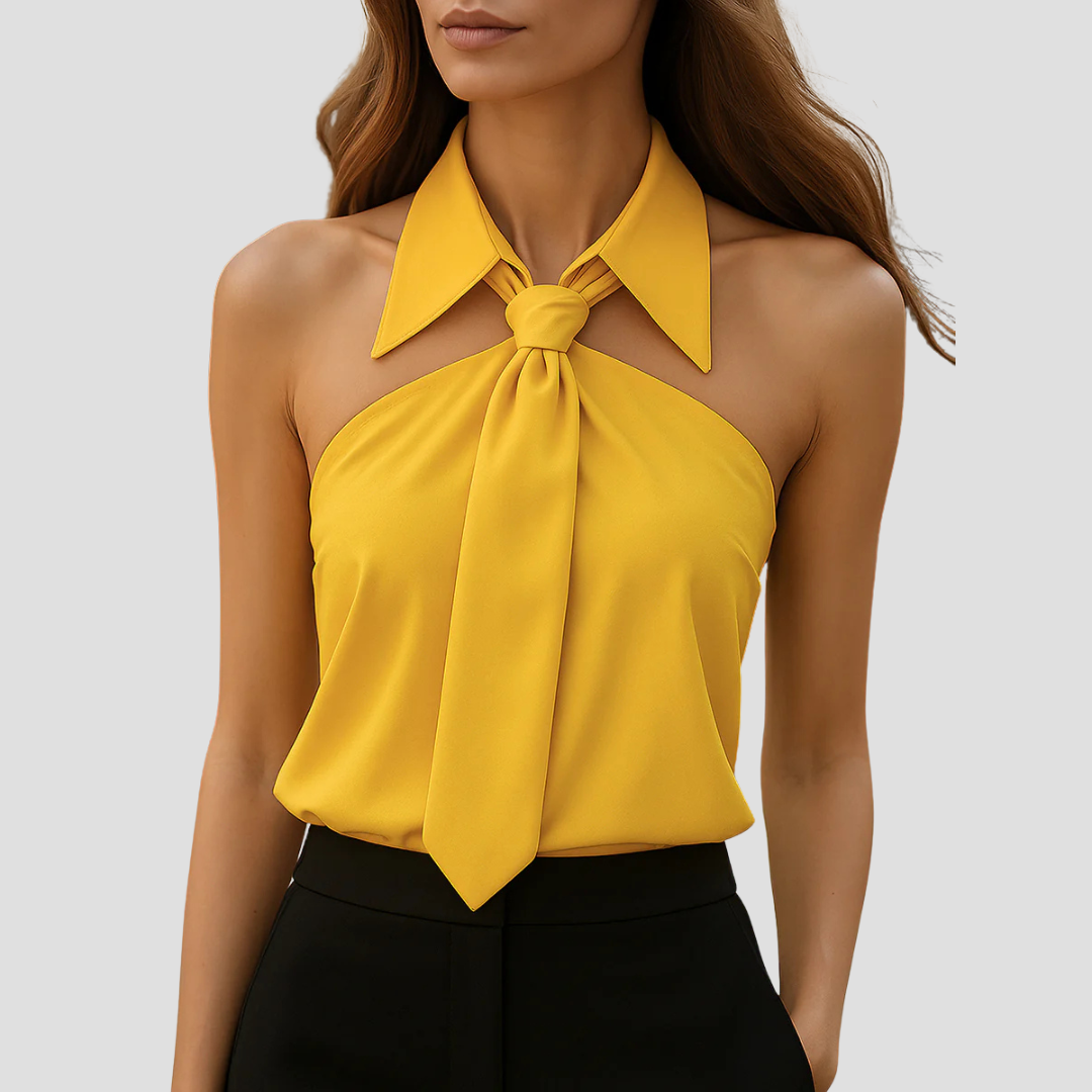 Mirella Blouse Col Halter Femme | Lignes Élégantes & Légèreté d’Été