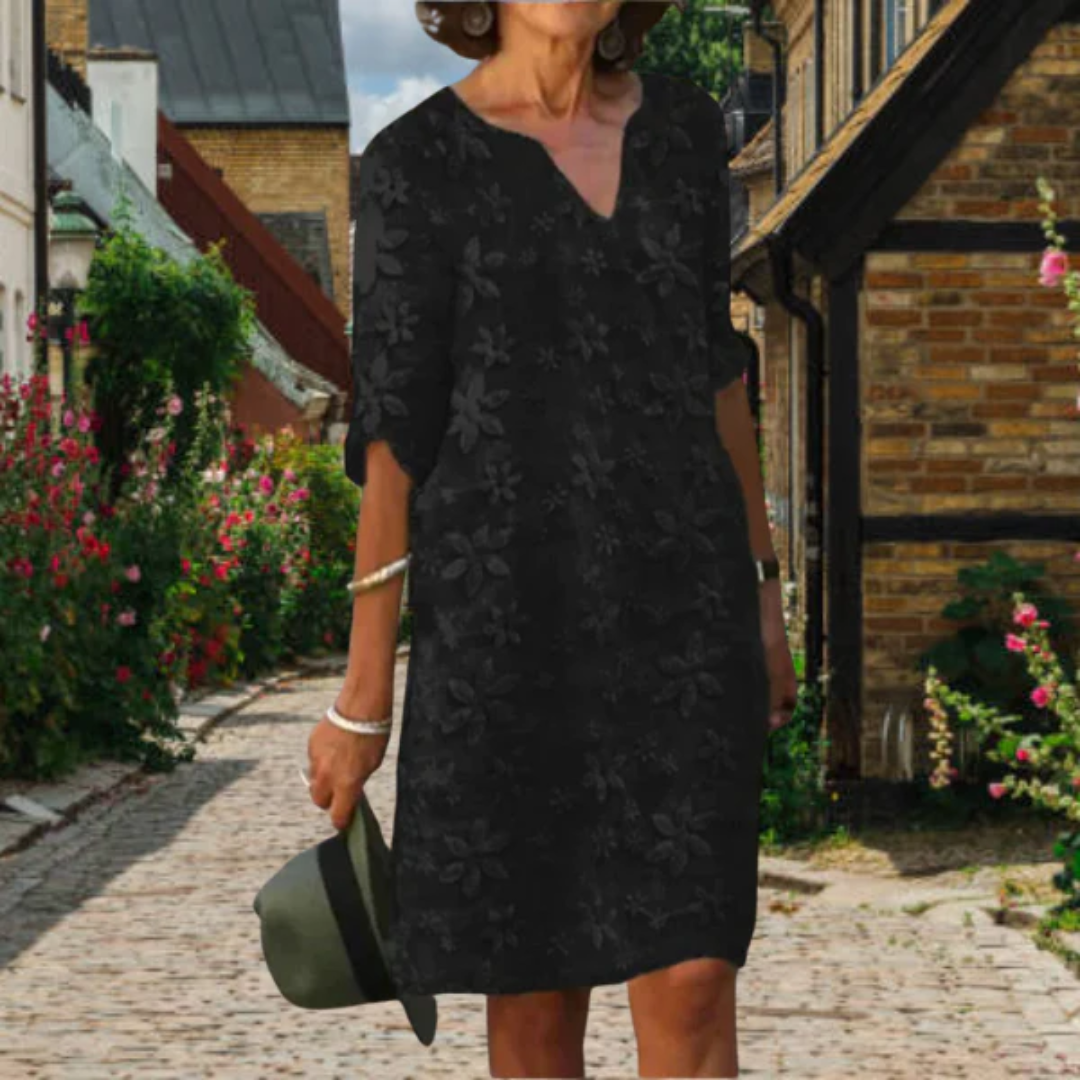 Vestido corto informal Mel con escote en V para mujer | Estilo elegante y cómodo para cualquier ocasión