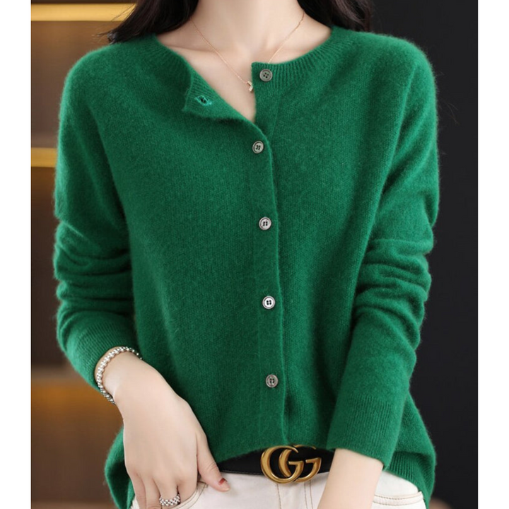 Élise Cardigan en Pure Laine Mérinos à Col Rond pour Femme | Chaleur et Élégance Naturelle