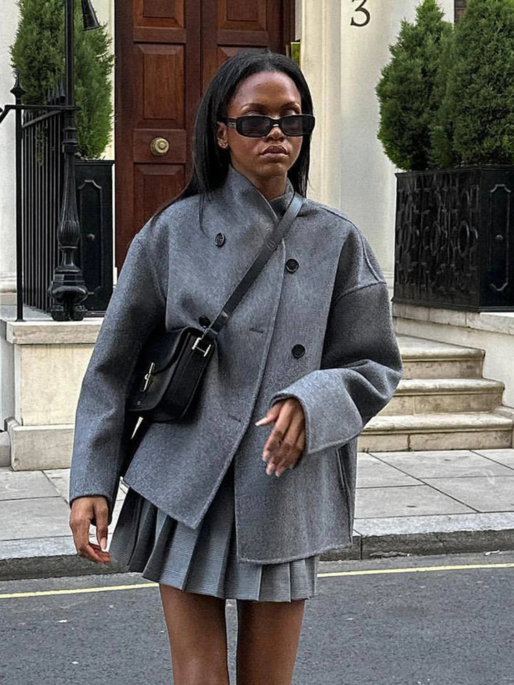 Gina Manteau Oversize en Laine | Streetwear Tendance et Confortable