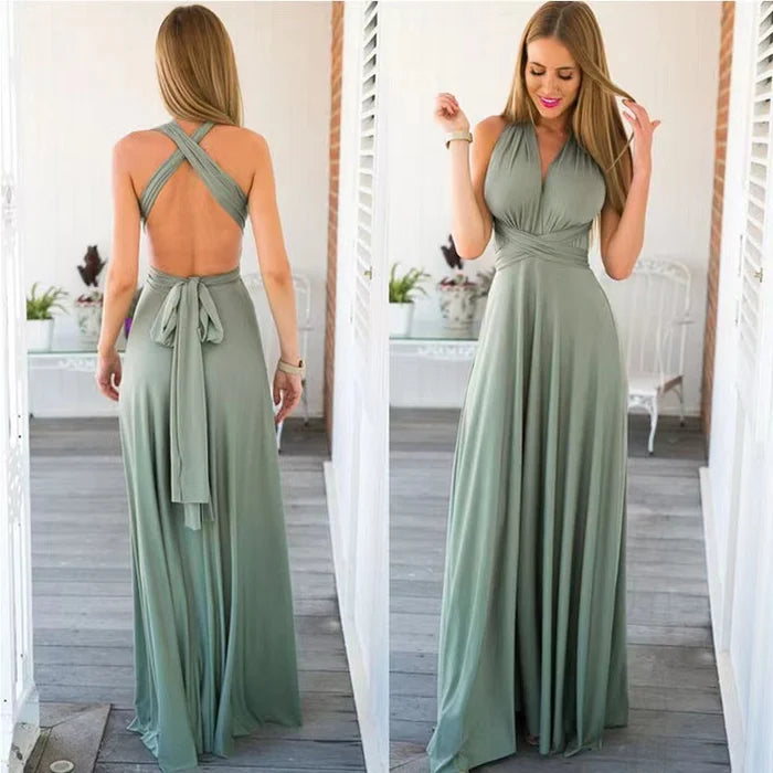 Eliane Robe portefeuille pour femme | Robe midi avec décolleté en V & ceinture à nouer en silhouette fluide