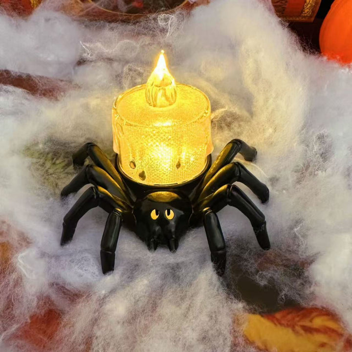 Lampe Bougie LED Halloween – Décoration Araignée Lumineuse Effrayante