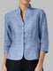 Chemisier à manches 3/4 col montant pour femme | Automne Formel