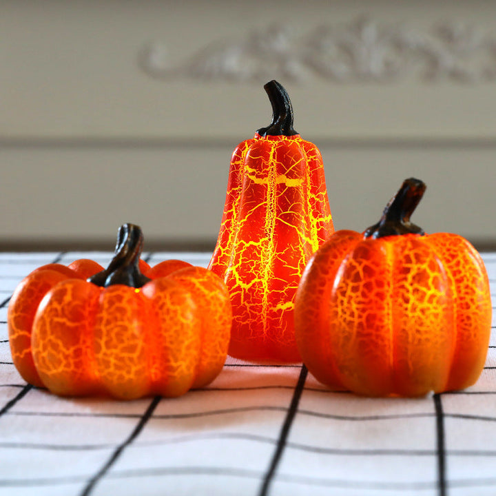 Citrouilles LED d’Halloween – Décoration Lumineuse Effrayante en Résine Durable