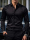 Camicia da uomo slim fit a maniche lunghe in tessuto traspirante