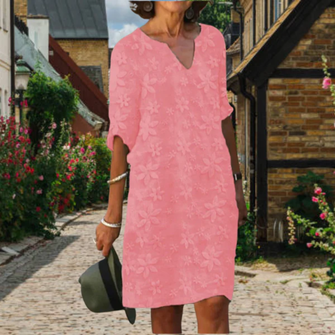 Vestido corto informal Mel con escote en V para mujer | Estilo elegante y cómodo para cualquier ocasión