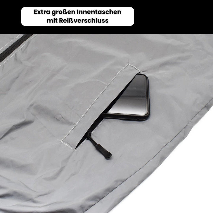 Giacca antipioggia riflettente unisex Carl | Visibilità a 360° e impermeabile | Sicura in tutte le condizioni atmosferiche