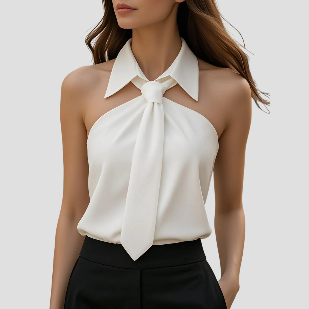 Mirella Blouse Col Halter Femme | Lignes Élégantes & Légèreté d’Été