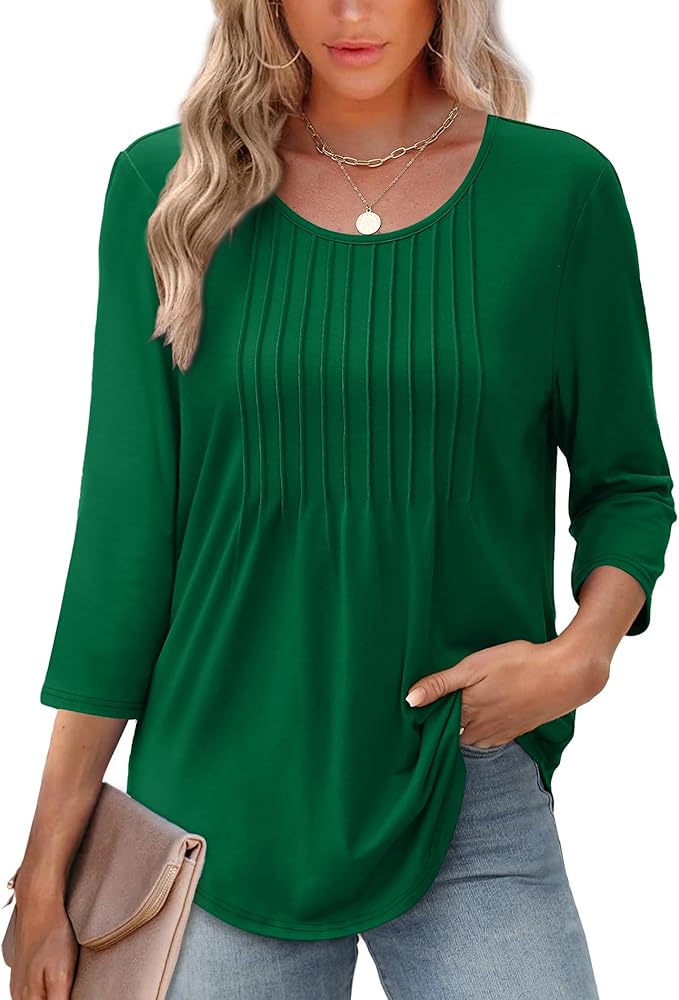 Afke Haut pour femmes avec structure et manches 3/4 | Confortable t-shirt pour le bureau et les loisirs