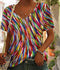 Top élégant à motifs automnaux en tissu léger - Femmes