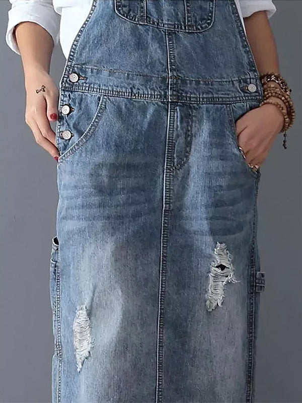 Jhasmine Robe en Jean | Robe Décontractée en Denim avec Détails Vintage