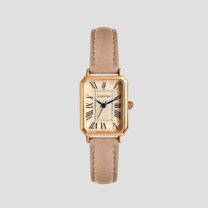 Arlène Montre Femme Carrée avec Bracelet Cuir | Élégance Classique & Charme Quotidien