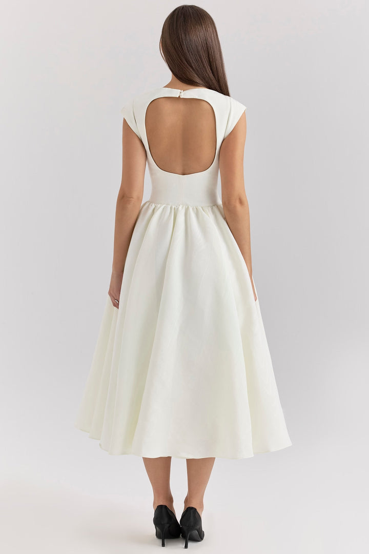 Victoria Robe femme avec jupe fluide | Robe de soirée élégante en noir ou blanc