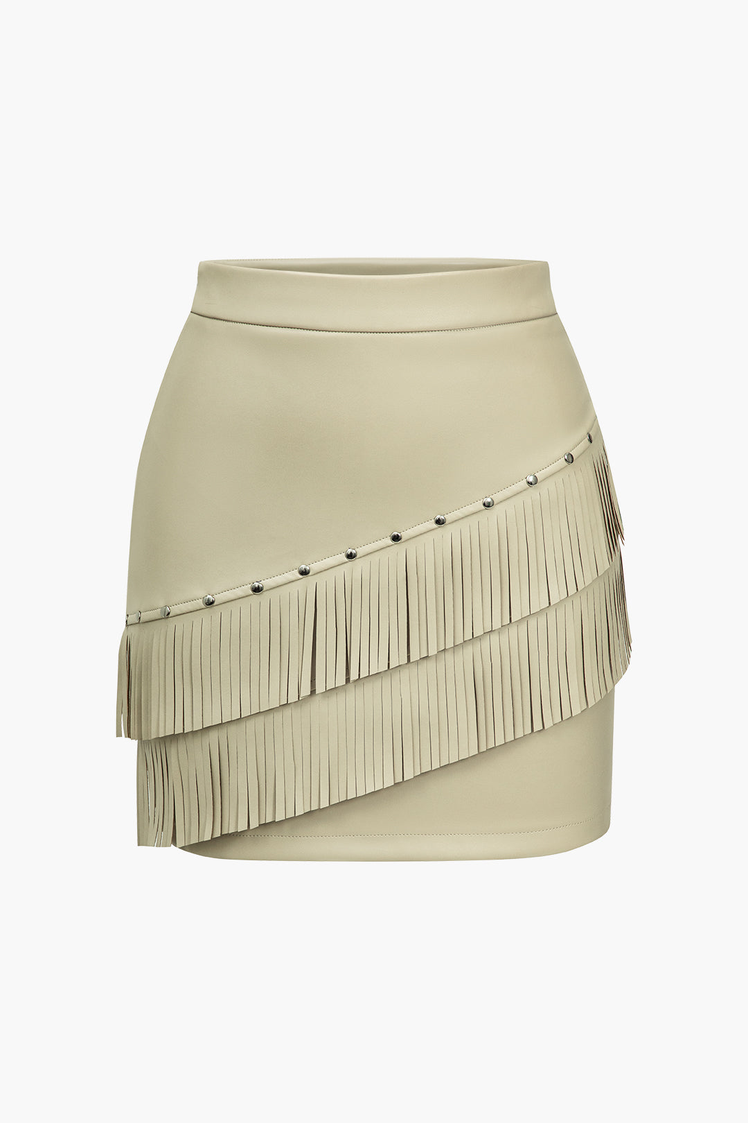 Mary Jupe Solide à Détails Frangés pour Femmes | Design Chic et Polyvalent
